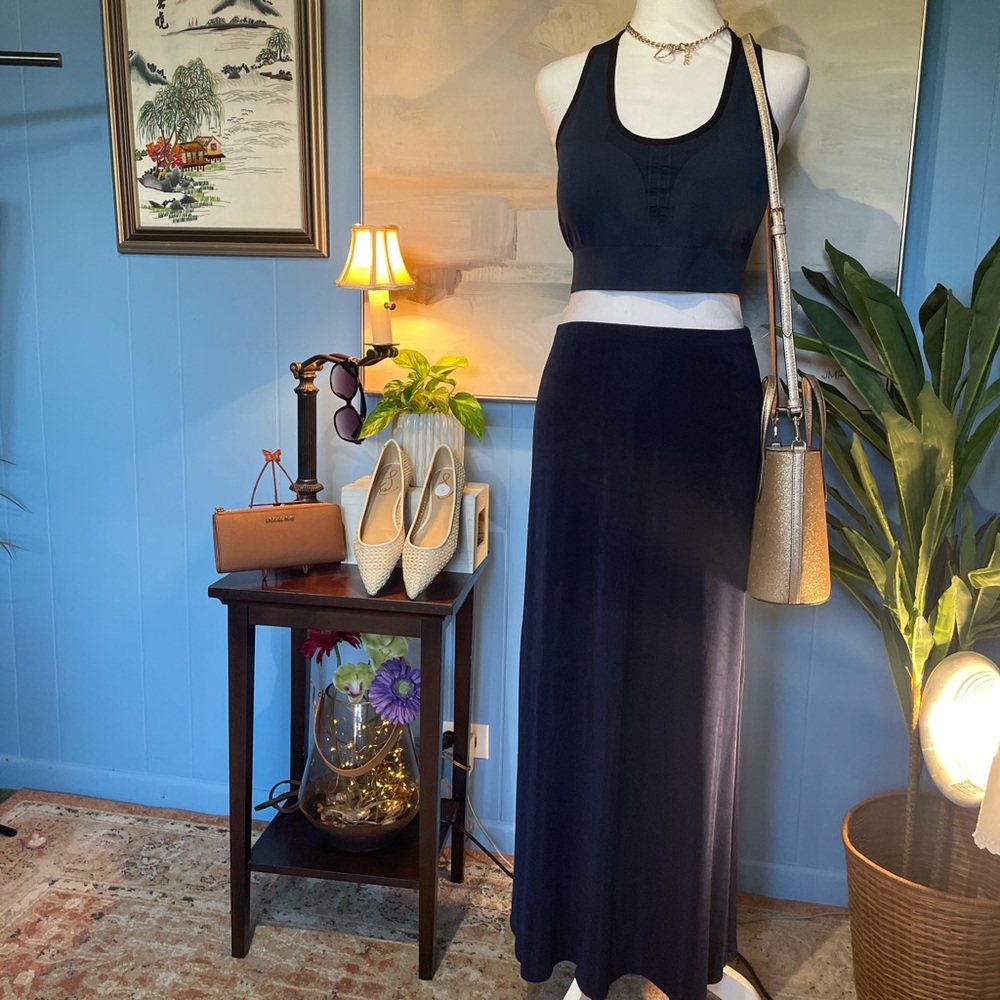 Chic Navy Maxi Skirt